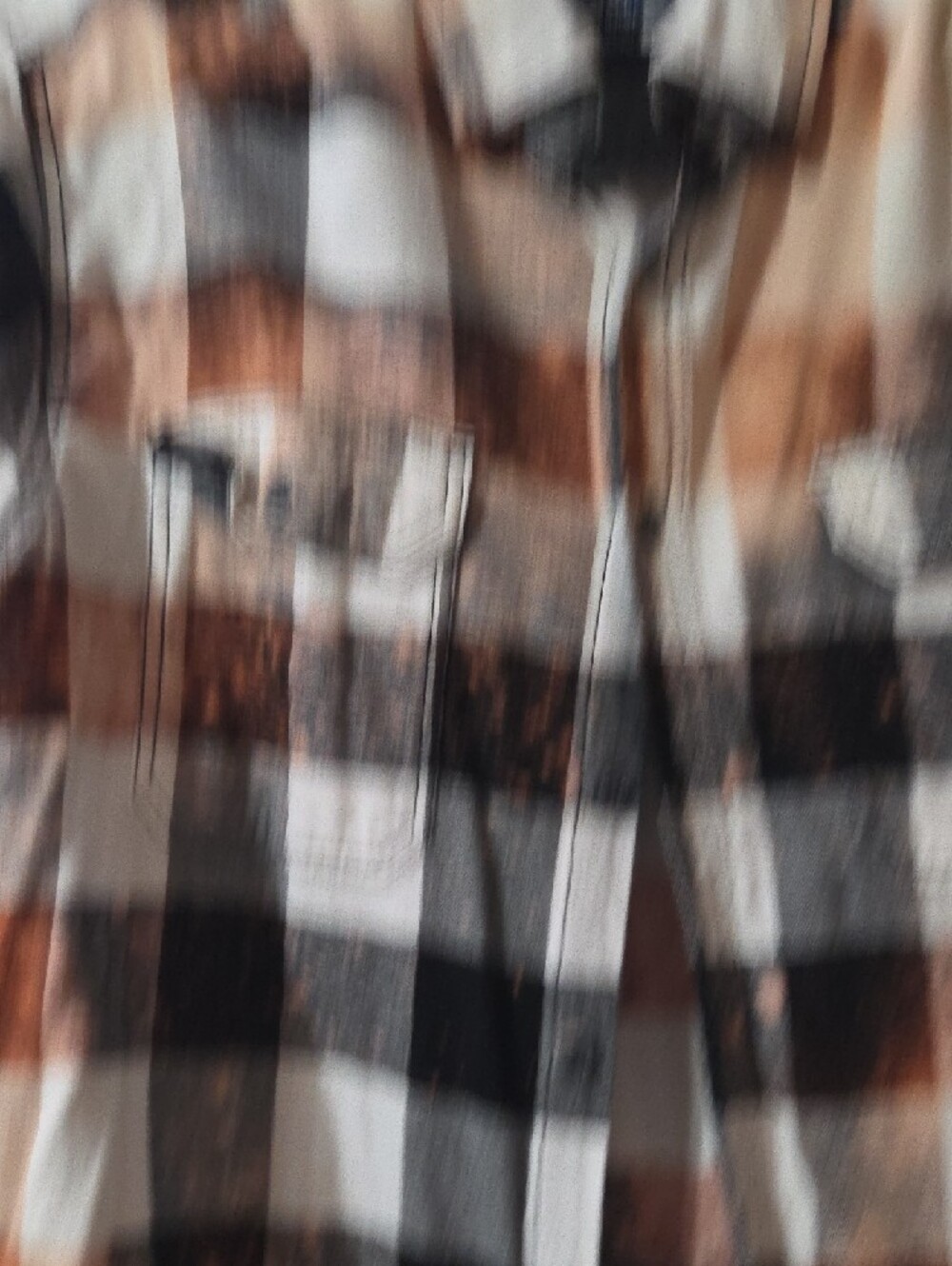 George Plaid Button-Down Flannel Shirt - Black, White & Brown Hand Bleached - Picture 6 of 12